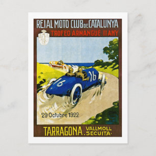 Tävla av Reial Moto Klubb de Catalunya Retro Vinta Vykort