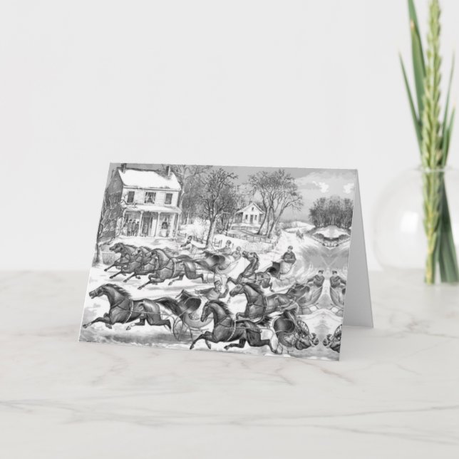 tävla av retrohäst helgkort (Framsida)