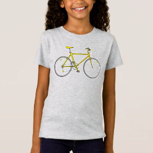 Tävla Bicycle Gult Gravel Bike Tecknad Hjul T Shirt
