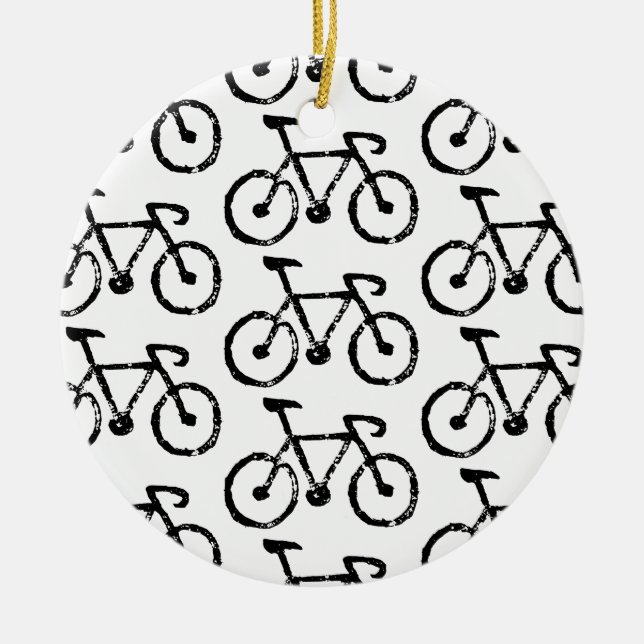 Tävla Bike Print Ceramic Ornament (Framsidan)