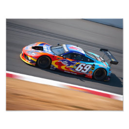 Tävla bil nummer 69 i vackra färg fototryck