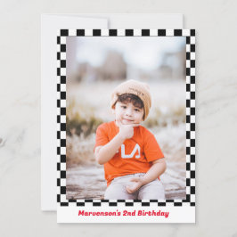 Tävla Bilar Två snabba pojkar andra födelsedag par Inbjudningar