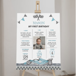 Tävla Bilen 1:a födelsedag Poster fotomilstolpe