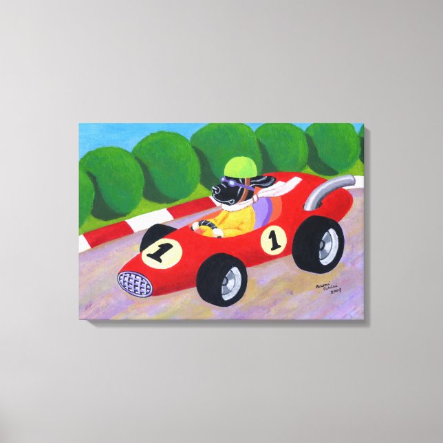 Tävla Black Labrador Artwork Canvastryck (Framsida)