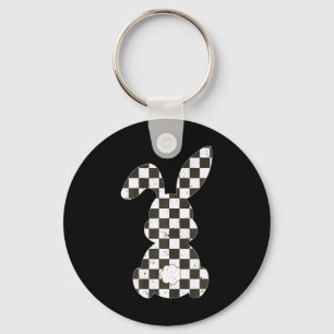 Tävla Car Flagga Bunny Glad påsk Tävling Car Boys  Nyckelring