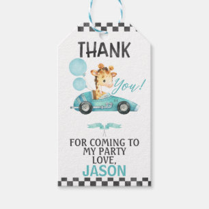 Tävla Car Giraffe Birthday Tack Presentetikett