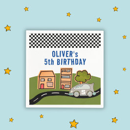 Tävla Car Road House Custom Name Birthday Pappersservett