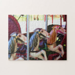 Tävla Carousel Horses Photo Painting Pussel