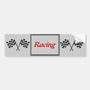 Tävla Checkerboard Flaggor Bumper-etikett Bildekal