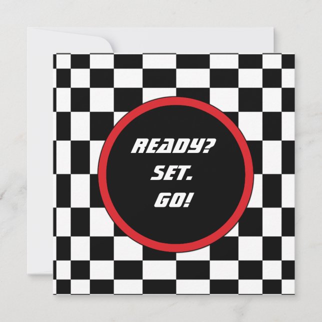 Tävla Checkers Födelsedagsfest inbjudan (Framsida)