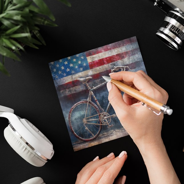 tävla Cycle in acrylic american flagga-bakgrund (Skapare uppladdad)
