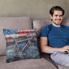 tävla Cycle in acrylic american flagga-bakgrund Kudde
