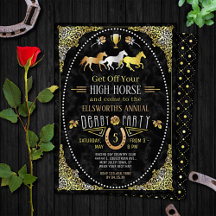 Tävla Derby Day Party Art Deco Black Guld