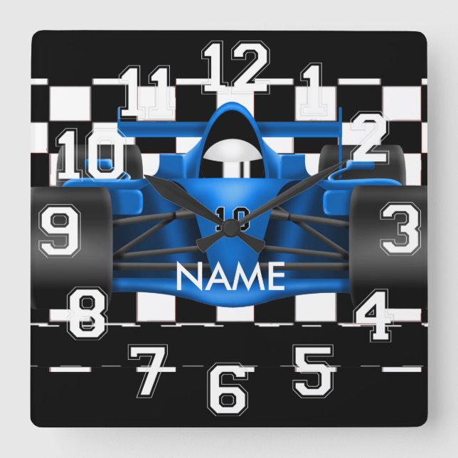 Tävla Drag Tävling-bildeformationsklocka Fyrkantig Klocka (Framsida)