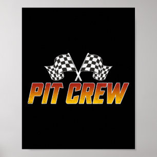 Tävla Family Birthday Tävling bil Retro Pit Crew H Poster