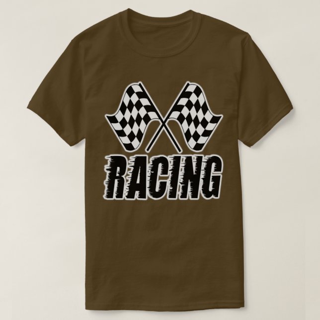 Tävla Flagga Tävling Checker - utcheckat Flaggor T Shirt (Design framsida)