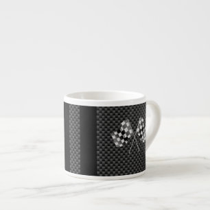 Tävla Flaggor om Rand kolfiberliknande Stil Espressomugg
