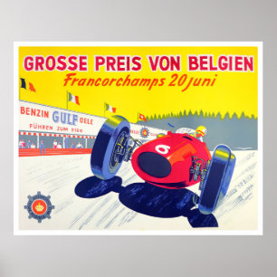 tävla för 1956 års för stor prixport för Spa-vint Poster