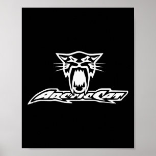 Tävla för arktisk katt, snömobilt Powersport Pullo Poster