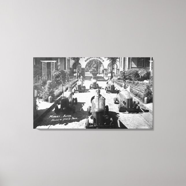 Tävla för barn i miniatyrbilar canvastryck (Framsida)