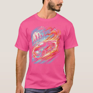 Tävla för bilburnout Retro Street Car Art M T Shirt
