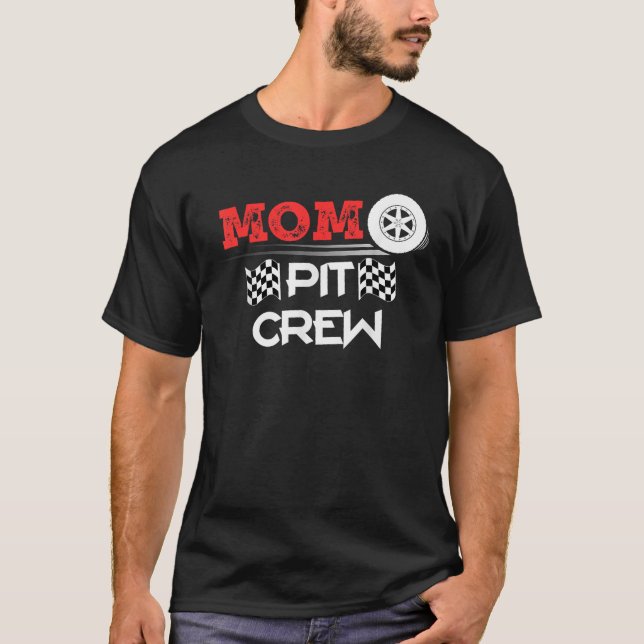 Tävla för bilmatchning av gåva från Mamma Pit Crew T Shirt (Framsida)