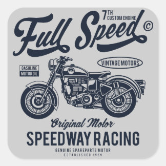 Tävla för fullt hastighet fyrkantigt klistermärke