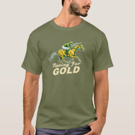 Tävla för Guld Horse Jockey Design T Shirt