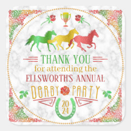 Tävla för häst, Party-dag, färglös Tack Fyrkantigt Klistermärke