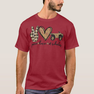 Tävla för kvinnors Quad ATV Peace Kärlek 4Wheeler  T Shirt