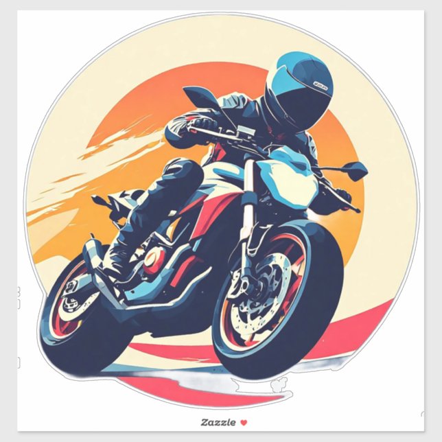 Tävla för motorcyklister klistermärken (Ark)