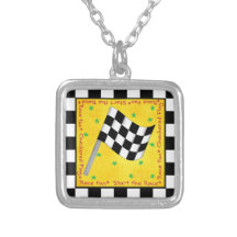 Tävla för motordriven Flagga med svartvitt