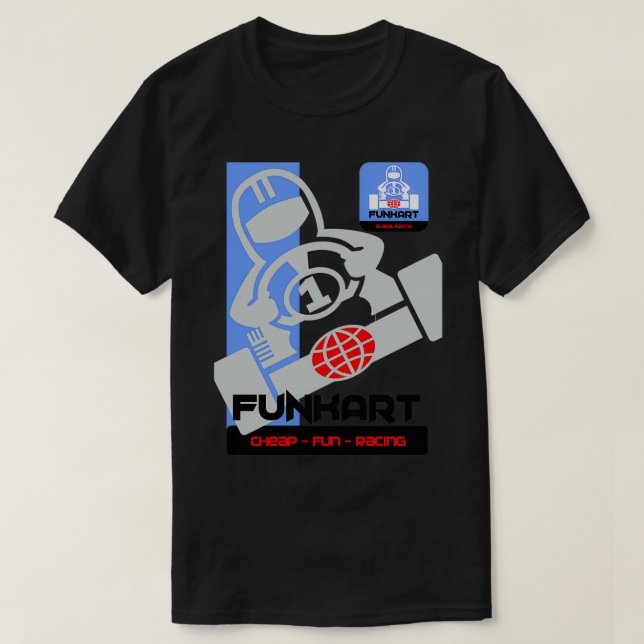 TÄVLA för ROLIGT av FUNKART-BILLIGT T Shirt (Design framsida)