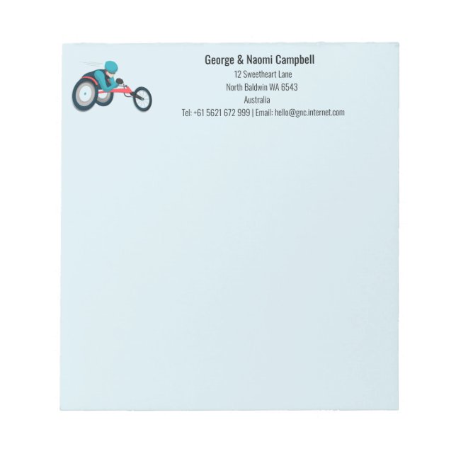 Tävla för rullstol anteckningsblock (Framsida)