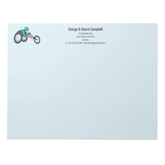 Tävla för rullstol anteckningsblock (Framsida)