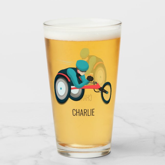 Tävla för rullstol glaskopp (Framsida fylld)