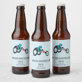 Tävla för rullstol ölflaska etikett