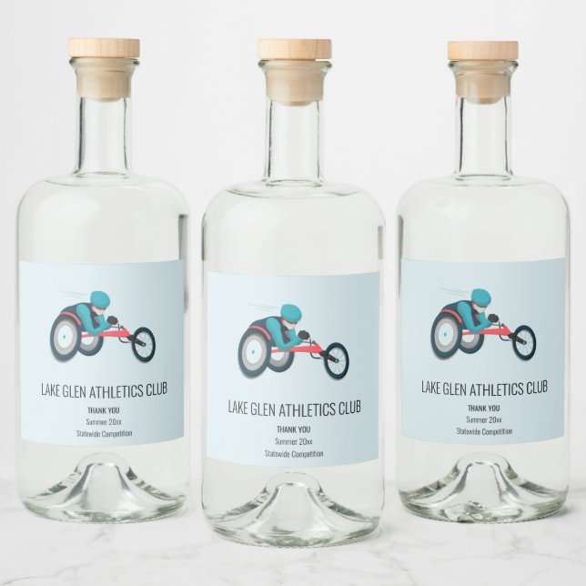 Tävla för rullstol spritflaskor etikett (Flaskor)