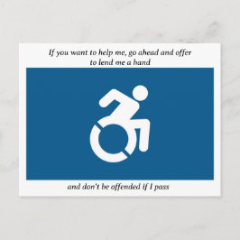 Tävla för rullstol vykort