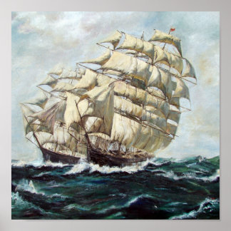 Tävla för segling Frigates Poster