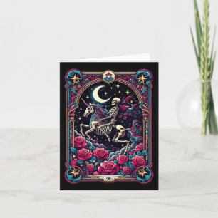 Tavla för Tarotkort Skelett Färgglad Blommig Enhör Kort