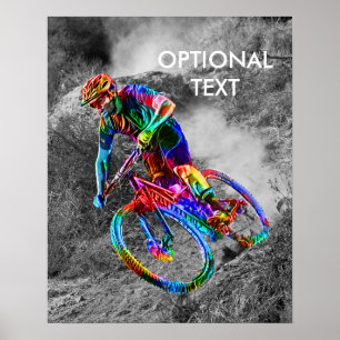 Tävla för teknisk Biker Ned ett spår Poster