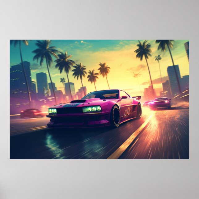 Tävla fordon, himmel poster (Framsidan)