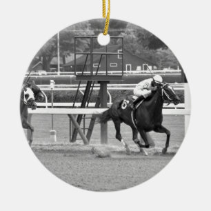 Tävla från den historiska Saratoga Tävling-kurs Julgransprydnad Keramik