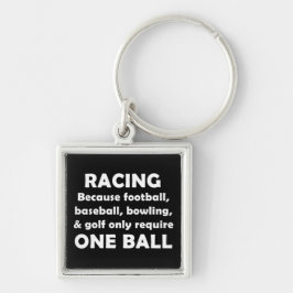 Tävla Fyrkantig Silverfärgad Nyckelring