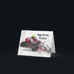 TÄVLA GRANDSON BIRTHDAY CARD KORT<br><div class="desc">Perfekt för fardemonens morson.</div>