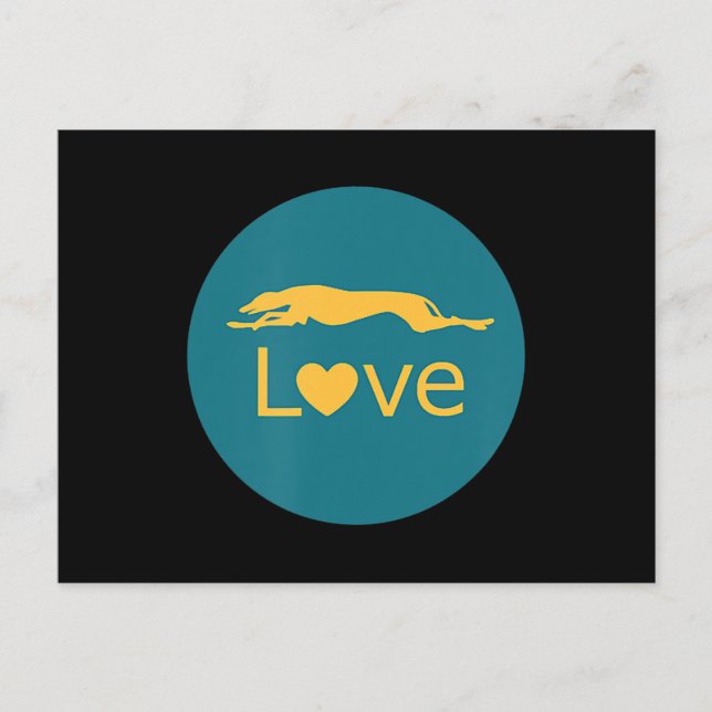 Tävla Greyhound Kärlek Vykort (Framsida)