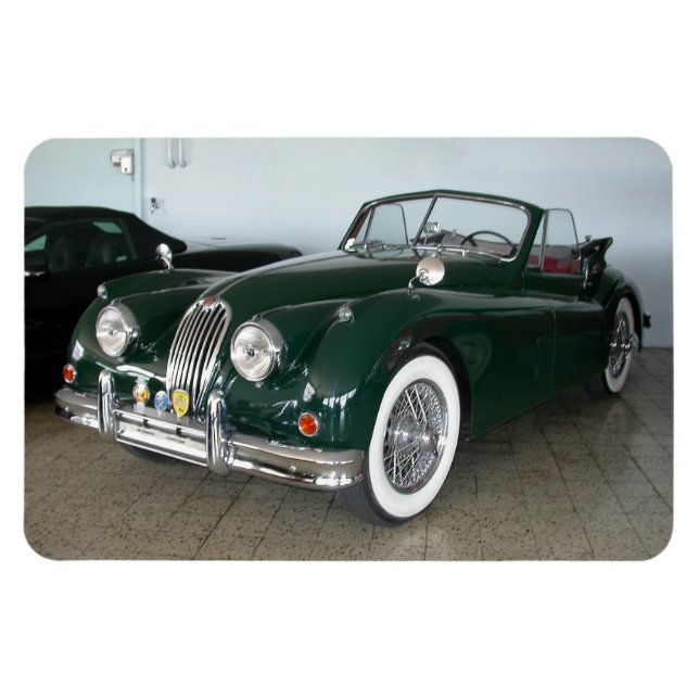 Tävla Grönt Jaguar XK 120 Magnet (Horisontell)