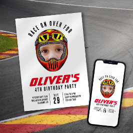 Tävla Helmet Photo Födelsedagsfest Inbjudningar