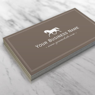 Tävla Horse Elegant Plain Brown Visitkort